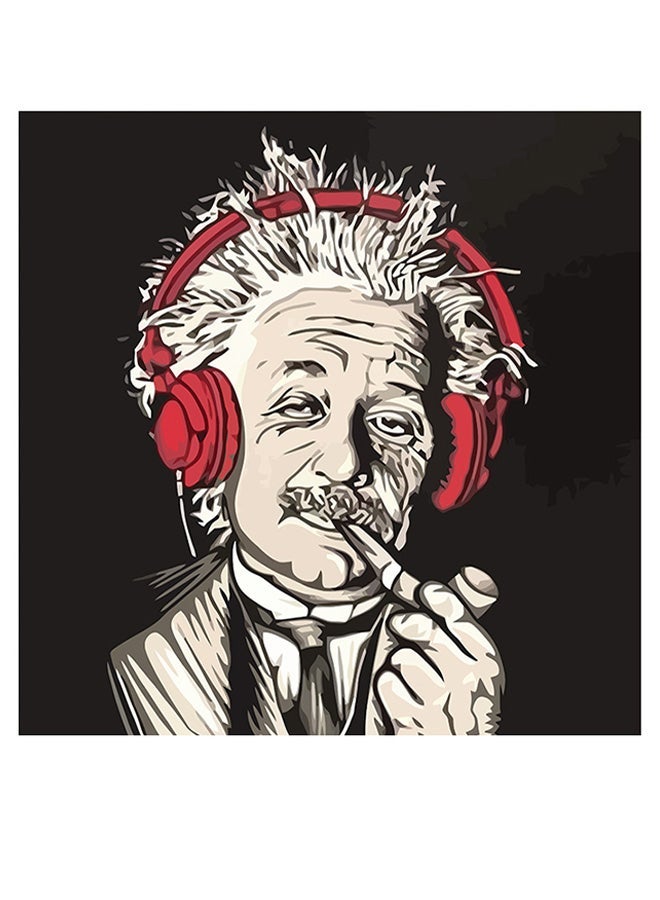 RYN Einstein Themed Decorative Wall Art Beige/Red/Black 30x30cm - Image 1