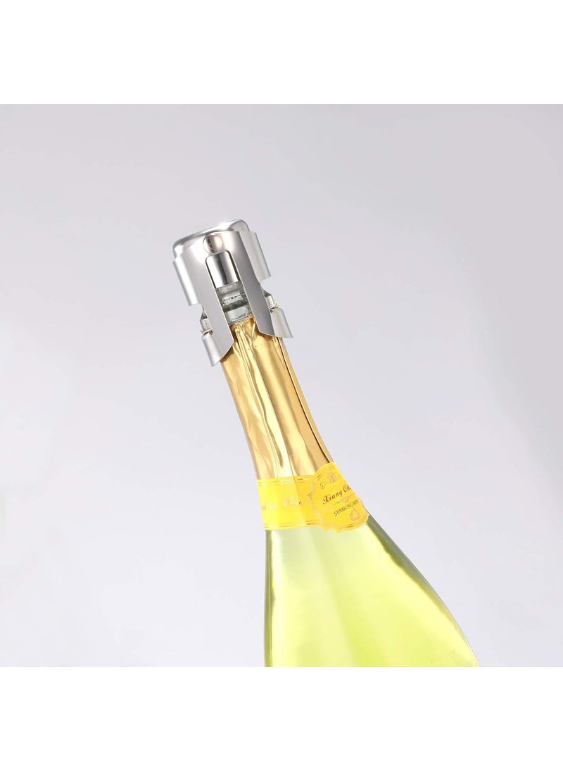 Voxmix Voxmix Champagne Stopper with Stainless Steel Decorative Champagne Saver Vacuum Plug with Food Grade Silicone Reusable Bottle Sealer Keeps Champagne Fresh Pack2  - Image 2