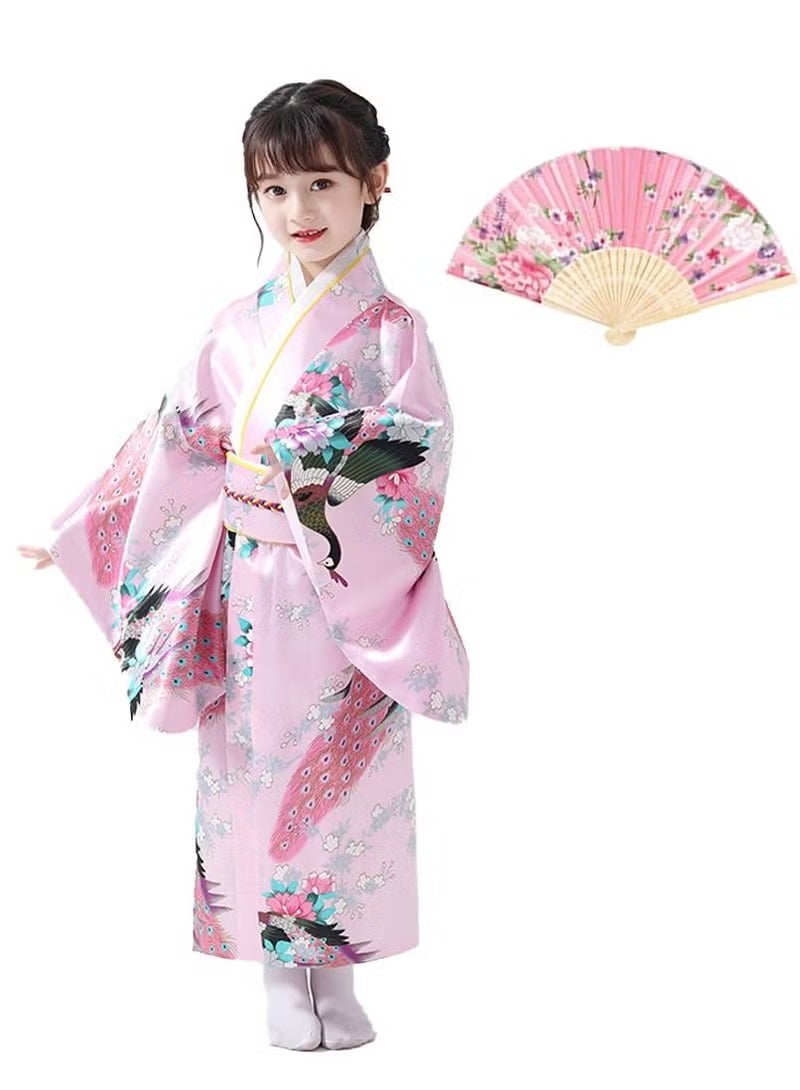 Japanese Traditional Dress Kimono Robe for Kids Girls Costume  - Image 1