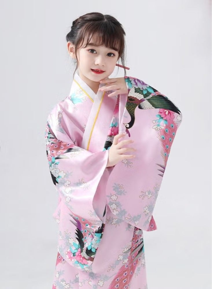 Japanese Traditional Dress Kimono Robe for Kids Girls Costume  - Image 4