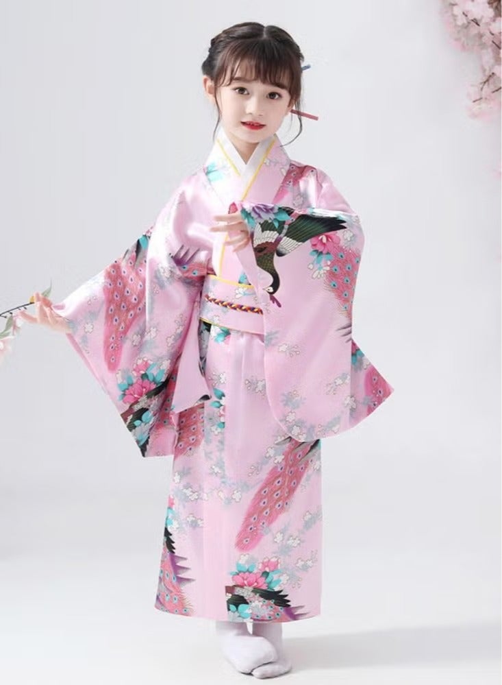 Japanese Traditional Dress Kimono Robe for Kids Girls Costume  - Image 5