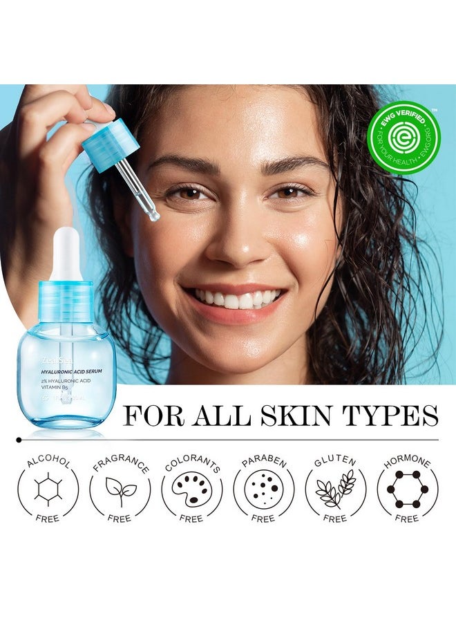 ZealSea Hyaluronic Acid Serum for Face, Hyrating Serum, Microneedling Serum, EWG Certified Zealsea for Sensitive Skin, Vegan Fragrance Free Non-Comedogenic Absorb Quickly, Pure Hyaluronic Acid Anti-Aging 1oz  - Image 5