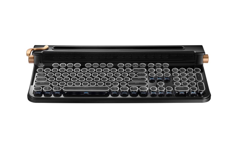 FINEDAY Keyboard 20 Plus 24G Wireless Bluetooth 104 Keys Blue Switch 5000mAh Retro Mechanical Keyboard with KoreanEnglish Keycaps for PCMacPhone Korean Keycaps
