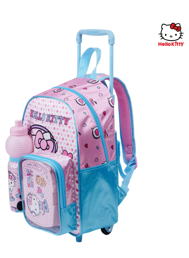 سانريو مجموعة عربة هالو كيتي سانريو  في  مقاس  بوصة مع زجاجة ماء وصندوق غداء