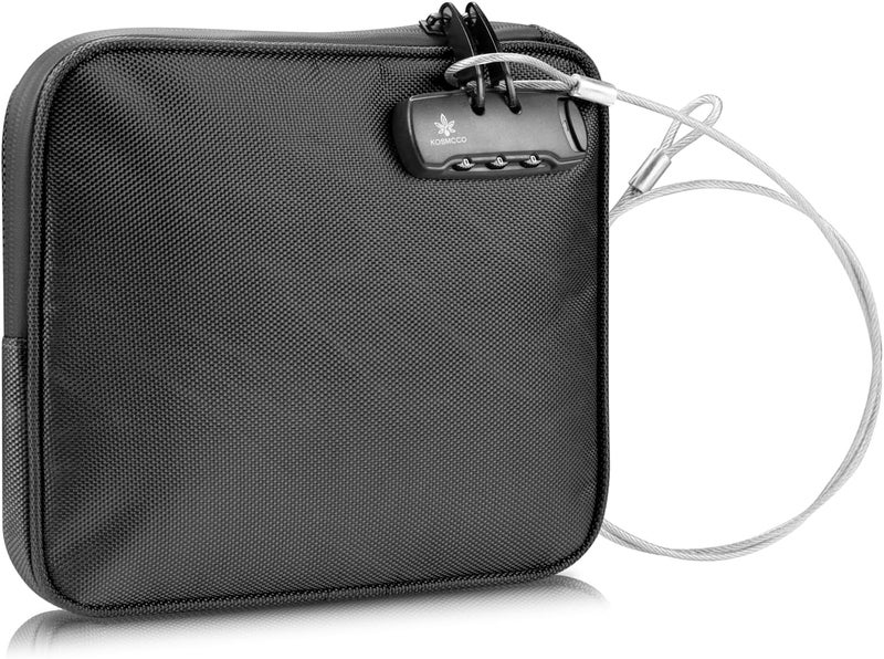 KOSMCCO Beach Locking Bag, 9x7.5 Inch Portable Safe for Phone, Wallet, Keys | Anti-Theft Locking Travel Pouch for Pool, Vacation (Black) - Image 1
