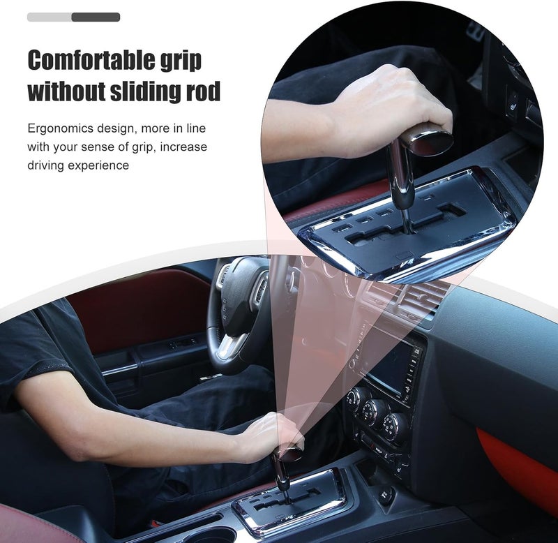 SQQP مقبض تغيير التروس من سبيكة الألومنيوم، مناسب لسيارات جيب رانجلر JK (Jeep Wrangler JK) للأعوام 2012–2017، وكذلك لسيارات جيب دودج شارجر (Dodge Charger)، تشالنجر (Challenger)، وكومباس (Compass) بلون أسود طبيعي (Earth Black). - Image 2