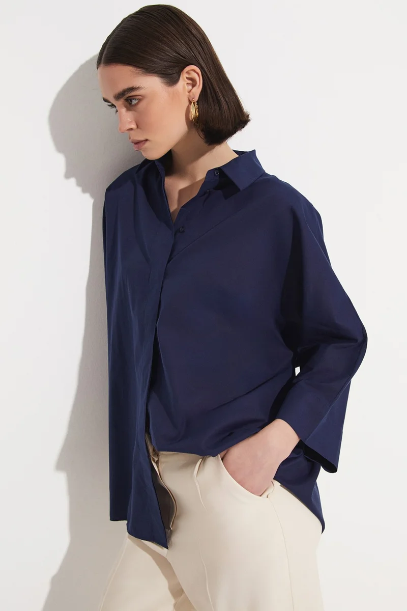 JUNE Exclusive Loose Cut Cotton Shirt