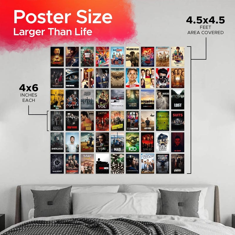 CodersParadise CodersParadise Aesthetic 54 Pcs Web Series Wall Collage Kit Poster 4 x 6 Inches Self Adhesive Posters Multicolor - Image 5