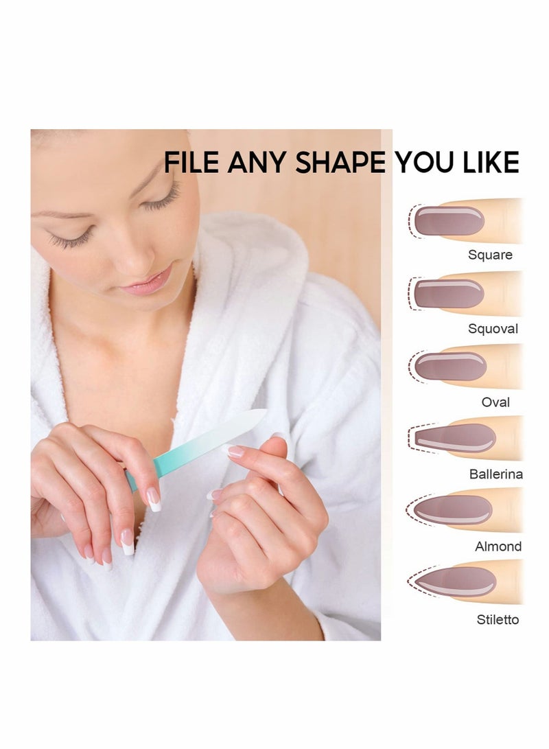 Excefore Glass Nail File Set Nail File 3 Pack Glass Nail File with Case Fingernail Files for Natural Nail Double Sided Etched Glass Filer Professional Manicure Nail Tool - Image 3