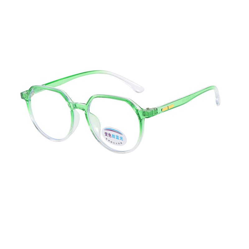 Fashionable Round Simple Flat Mirror Color-Changing Anti-Blue Light Kidsren's Glasses Frame Boys and Girls Glasses Frame Cute Baby - Image 1