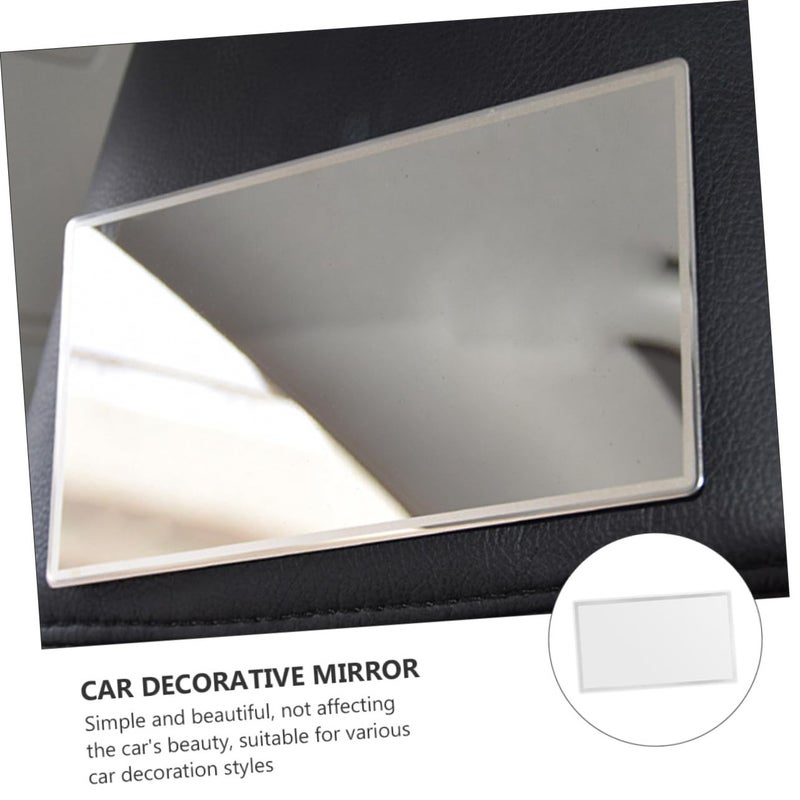 Stainless Steel Self Adhesive Sun Visor Mirror Elegant Durable Car Interior Decor - Image 4