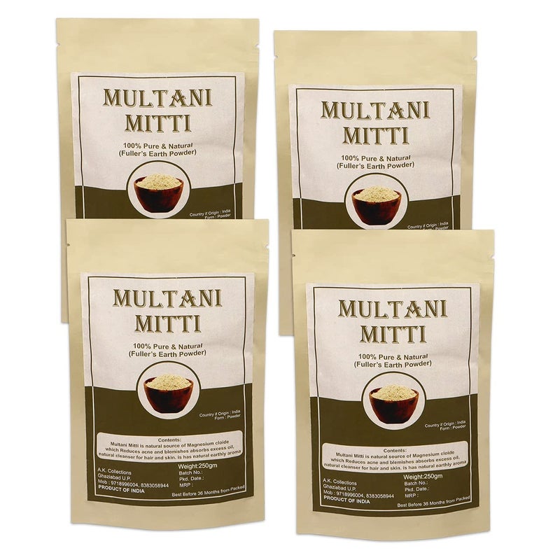 Natural Multani Mitti Powder 1Kg 250 Grams pack 4 Bentonite Clay - Image 1