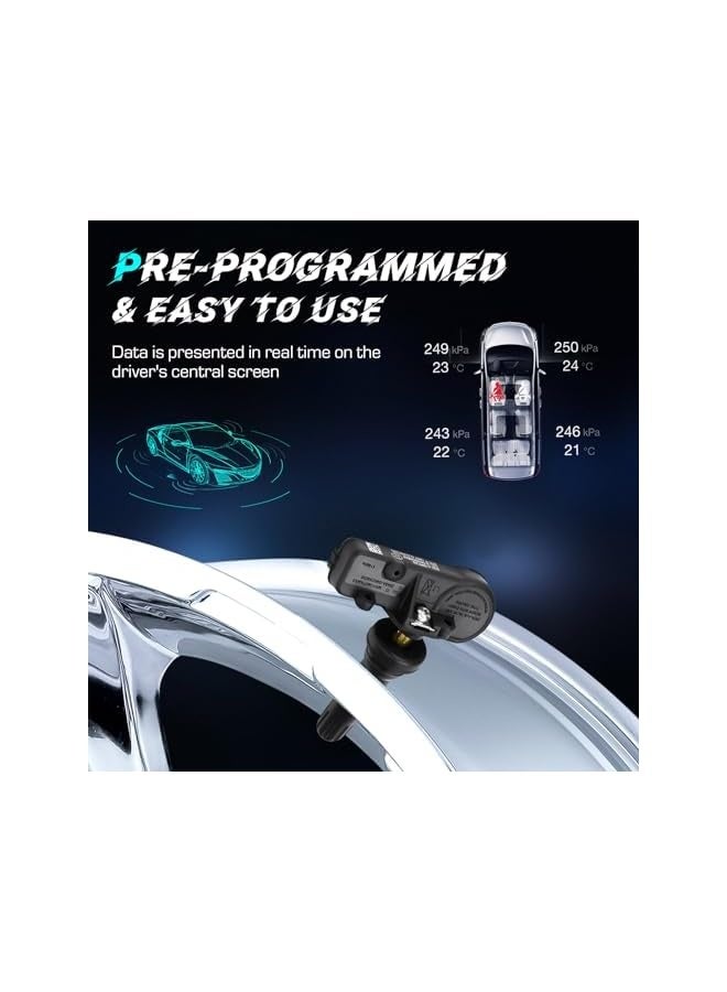 Topleo TPMS Tire Pressure Sensor 433MHz Fit 56029398AB, Fit for Jeep Grand Cherokee Wrangler, Fit for Dodge Charger Challenger, Fit for Chrysler/for Fiat/Ram 1500 2500 3500, Fit 68241067AB (4PCS) - Image 5