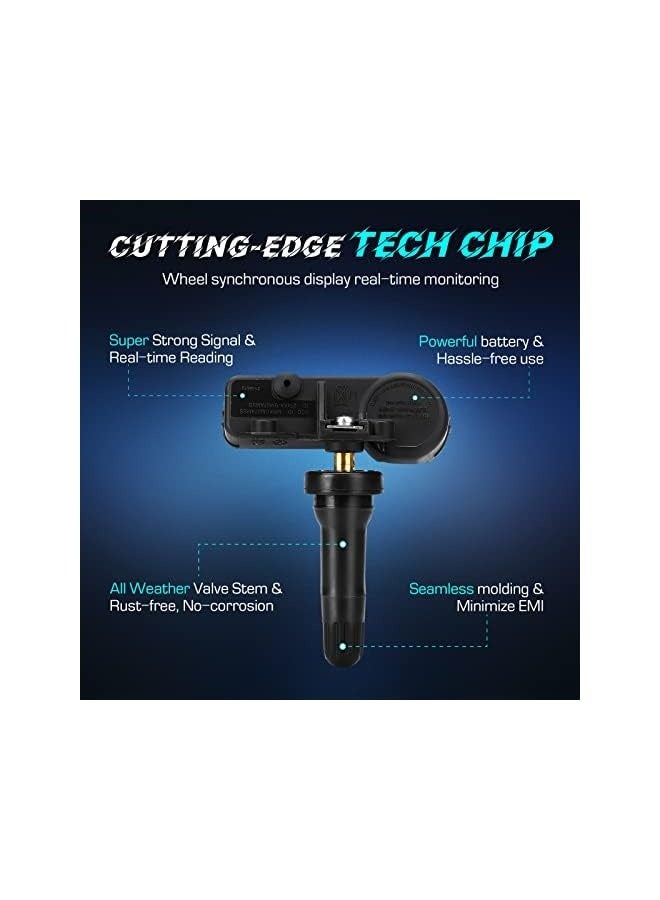 Topleo TPMS Tire Pressure Sensor 433MHz Fit 56029398AB, Fit for Jeep Grand Cherokee Wrangler, Fit for Dodge Charger Challenger, Fit for Chrysler/for Fiat/Ram 1500 2500 3500, Fit 68241067AB (4PCS) - Image 4