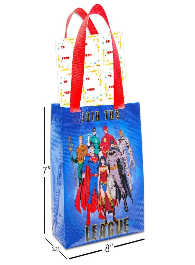Justice League DC Justice League Party Favor Bag Set - 24 Pack of 8" Superman Party Goodie Bags for Kids Bulk Reusable Totes | Justice League Birthday Supplies - Image 5