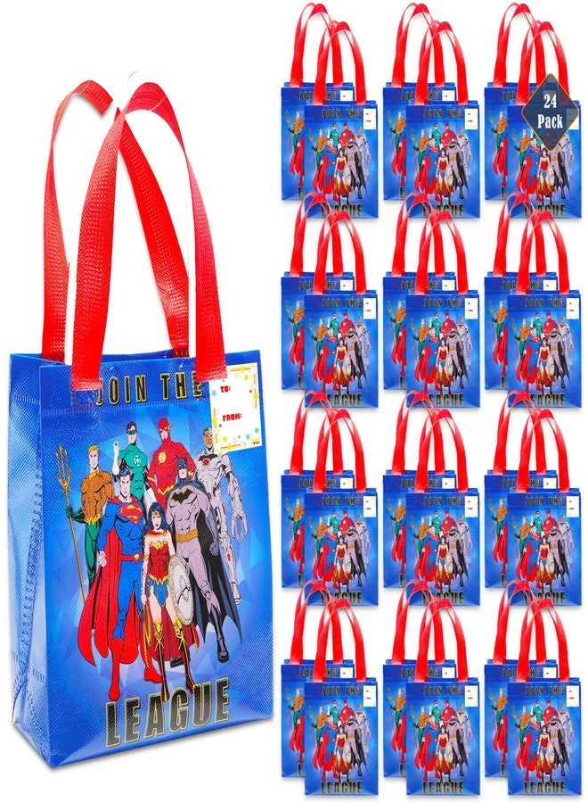 Justice League DC Justice League Party Favor Bag Set - 24 Pack of 8" Superman Party Goodie Bags for Kids Bulk Reusable Totes | Justice League Birthday Supplies - Image 2