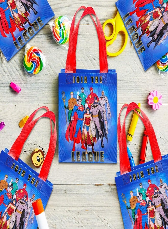 Justice League DC Justice League Party Favor Bag Set - 24 Pack of 8" Superman Party Goodie Bags for Kids Bulk Reusable Totes | Justice League Birthday Supplies - Image 4