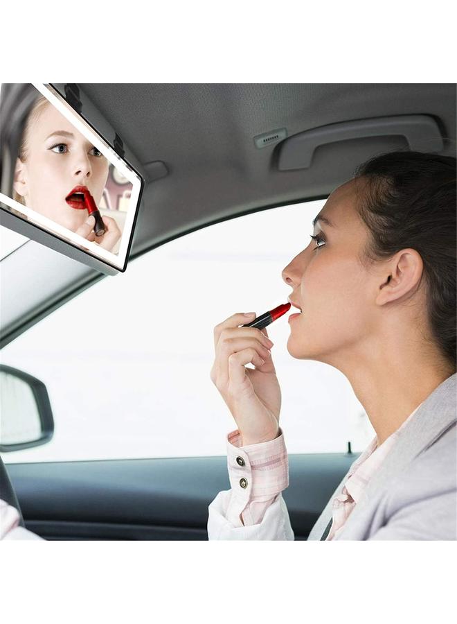 Bluejw Car Visor LED Vanity Mirror, Rechargeable Car Makeup Mirror with LED Lights for Car Truck SUV Rear View Mirror Sun, Shading Cosmetic Mirror with Touch on Screen for Cars. (Black) - Image 3