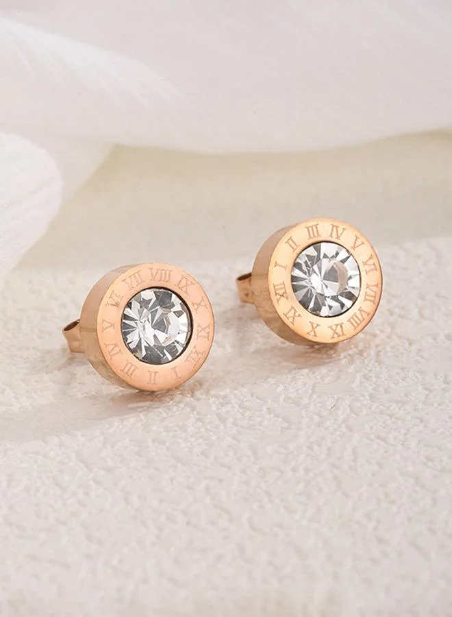 Take Two Roman Numeral Detail Stud Earrings