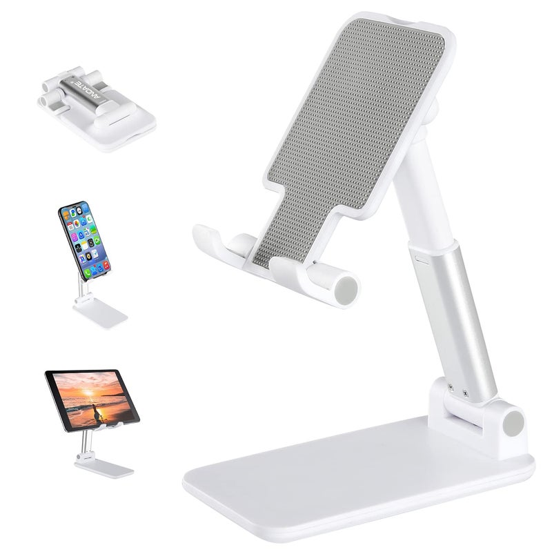 Cell Phone Stand, Angle Height Adjustable for Desk, Fully Foldable Holder, Tablet Stand, Case Friendly Compatible With All Mobile Phones/iPad/Kindle/Tablet Phone Dock