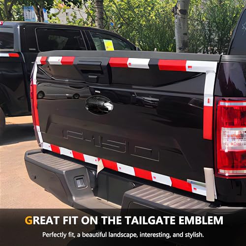 RERPRO 9.5" Front Grill Rear Tailgate Emblem Cover Trim Compatible with 2015-2023 Ford F150 Exterior Accessories Decor Overlay American Flag Oval Emblem Protector Decoration Decal 2 Pack - Image 4