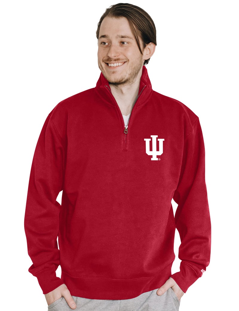 Blue 84 Men's Indiana Hoosiers Quarter Zip Sweatshirt Icon Team Color, Team Color, XX-Large - Image 2