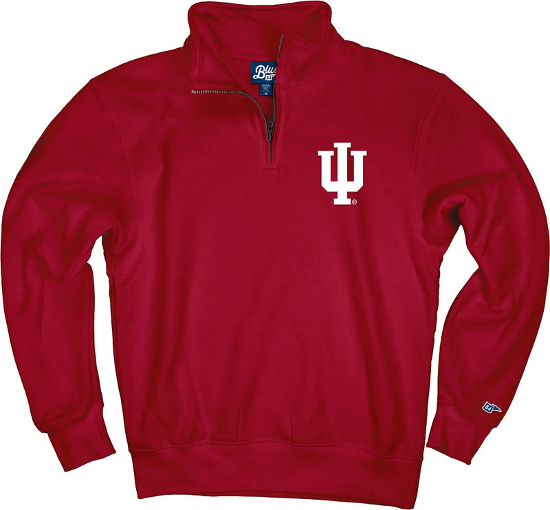 Blue 84 Men's Indiana Hoosiers Quarter Zip Sweatshirt Icon Team Color, Team Color, XX-Large - Image 3