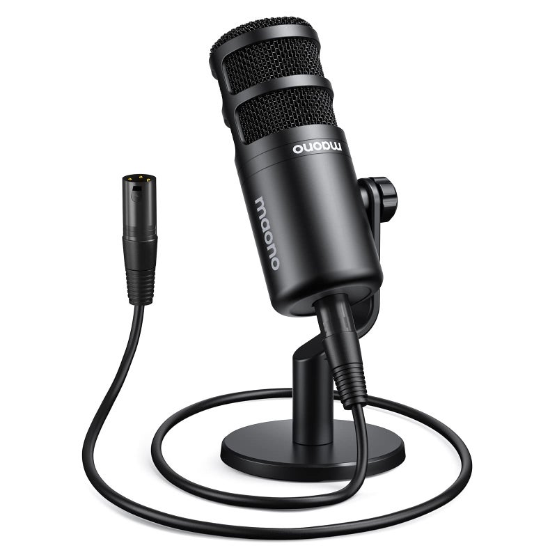 MAONO XLR Podcast Microphone, Cardioid Studio Dynamic Mic for Vocal Recording, Streaming, Voice-Over, Voice Isolation Technology, Metal Mic, Works for Audio Interface, Mixer, Sound Card-PD100 - Image 1