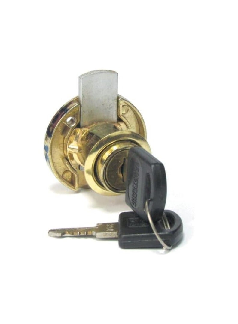 KNP KNP Brass Plated Lock 24.5mm is a compact, durable, and rust-resistant security solution ideal for luggage, small cabinets, lockers, toolboxes, and more