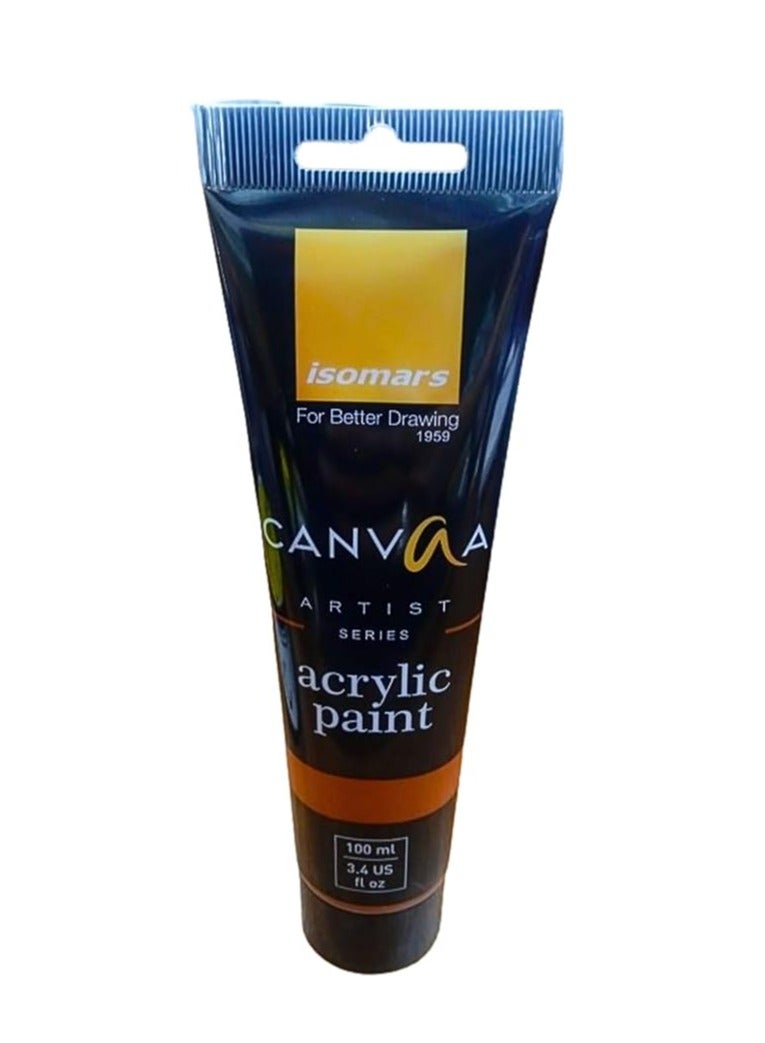 Isomers Canvaa Acrylic Paint 100ml Vibrant Pigmented & Fadeproof Colors - ARTIST SERIES - For Canvas Painting, Scrap Book, Paper Board, Wood & Terracotta Burnt Sienna - Image 1