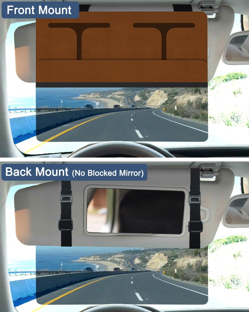 NAZZO Car Visor Extender Polarized, Sun Visor Extender for Car Attachment Sun Blocker, Anti-Glare Removable PC Lens to Expand Sunshade for Safe Driving, Brown - Image 4