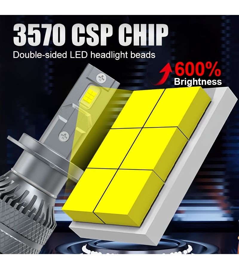 H4 9003 HB2 لمبات LED فائقة السطوع 6500K للشعاع العالي والمنخفض، تركيب وتشغيل فوري - Image 3