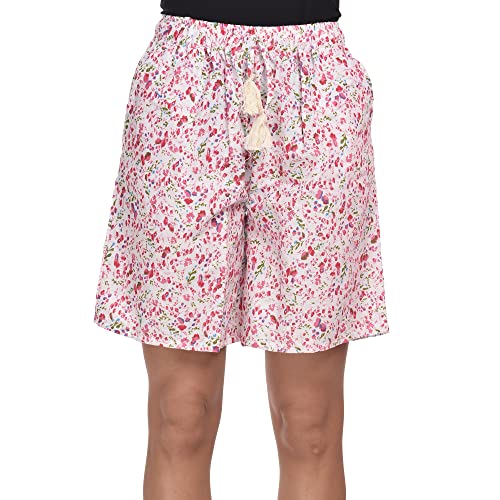CIERGE Women's Cotton Floral Printed Shorts Combo (Pack of 2; Pink & Green) - Image 3