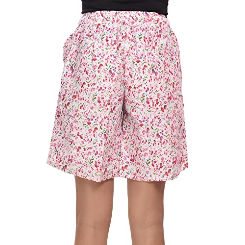 CIERGE Women's Cotton Floral Printed Shorts Combo (Pack of 2; Pink & Green) - Image 5