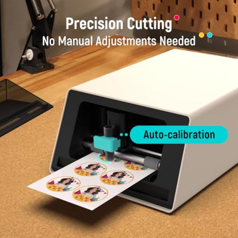 DIY crafts custom labels: thermal dye-sublimation sticker printer with AI auto-cutting, 300 DPI, white plastic body, precise cutting - Image 4