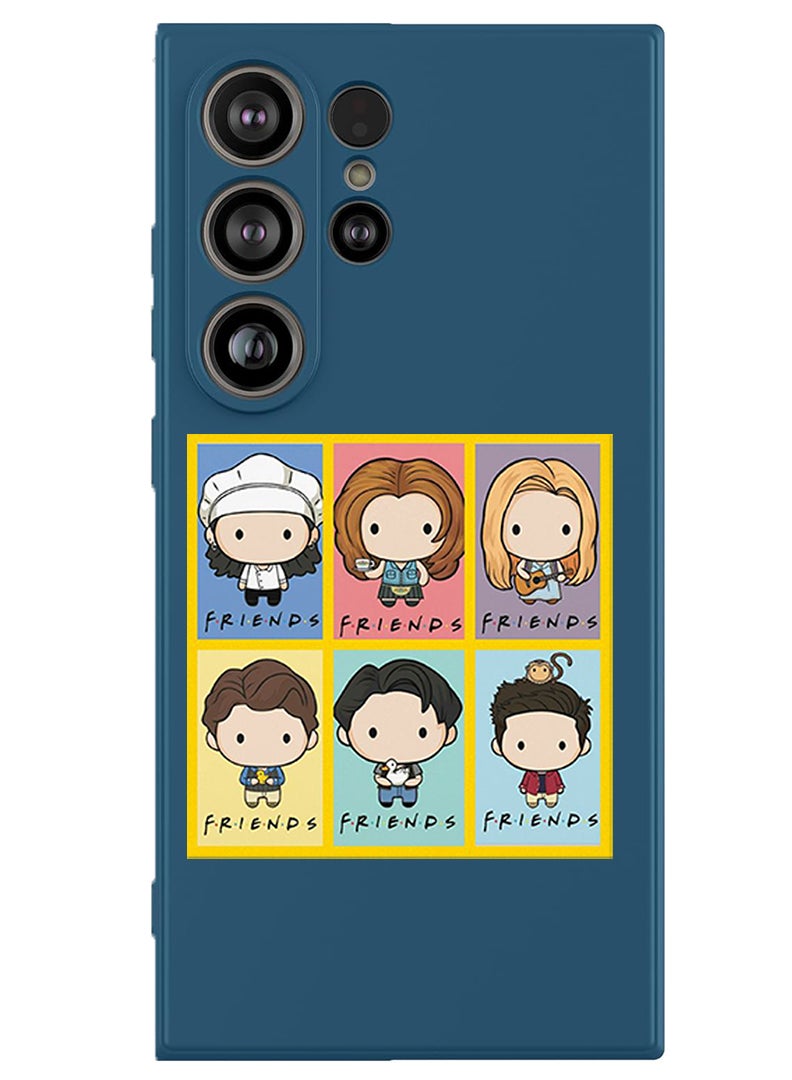 Theodor Protective Slim Fit Case Liquid Silicone Cover with Full Body Protection Anti-Scratch Shockproof Case For Samsung Galaxy S25 Ultra (Blue) - friends - Image 1