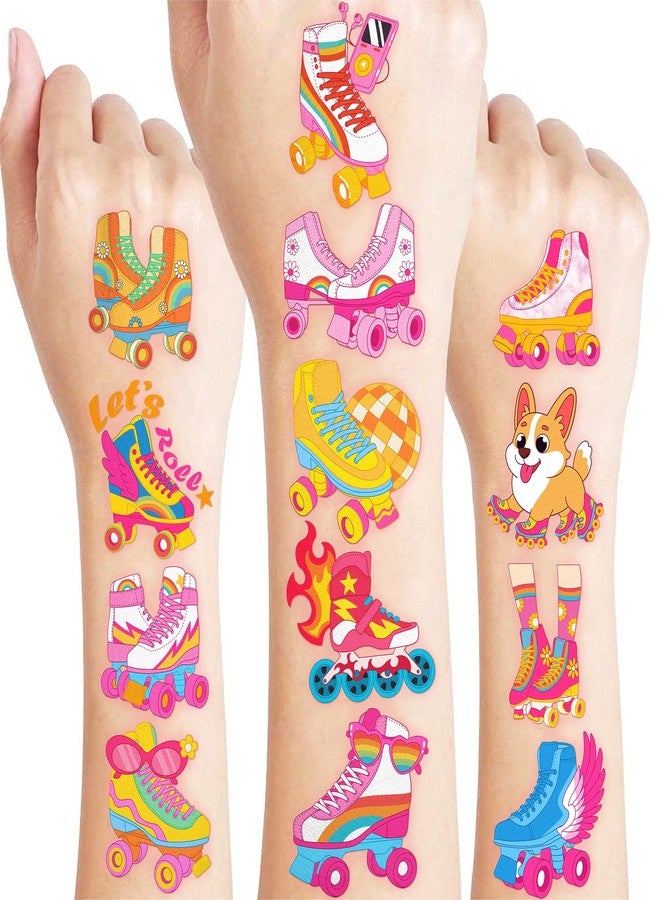 91TATTOOS 96 PCS Super Cute Roller Skate Pre-Cut Temporary Tattoos for Kids - Image 1