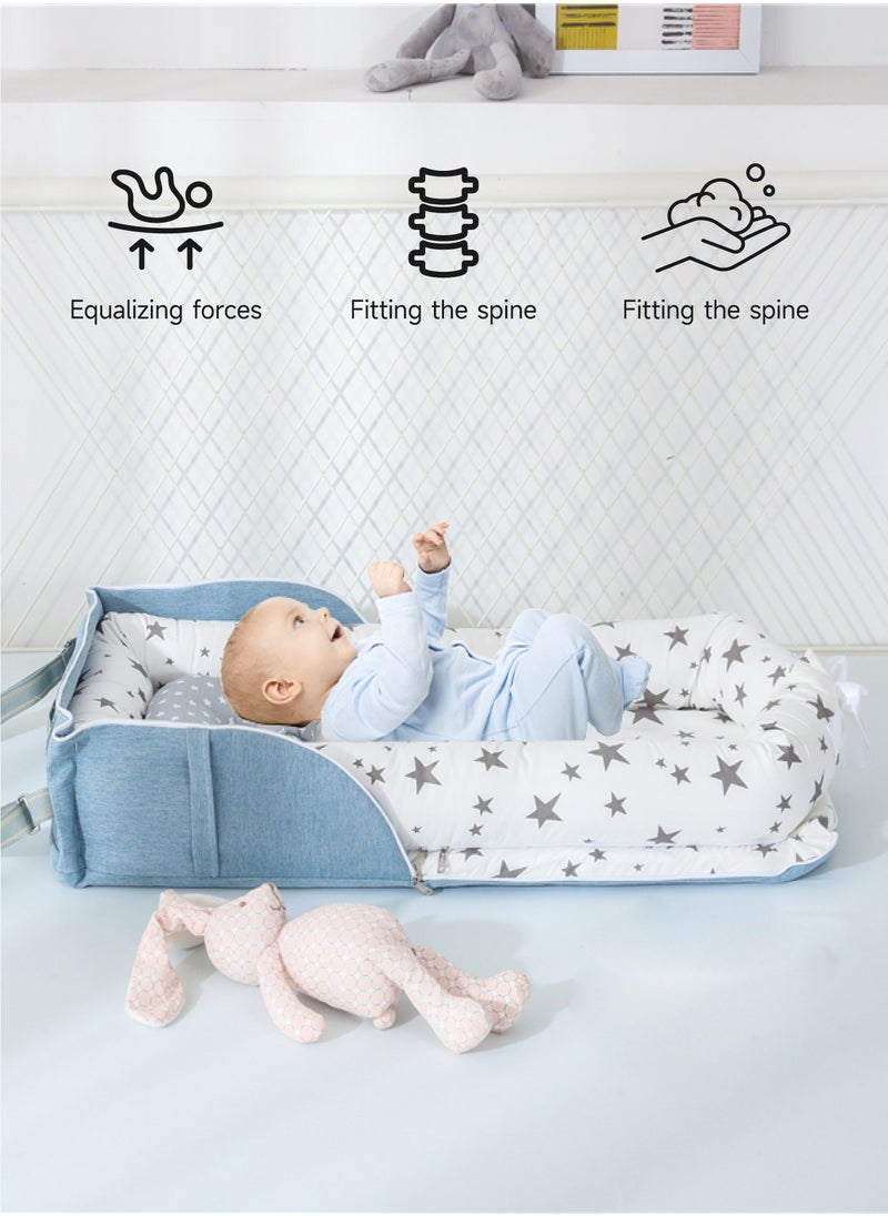 AL-WAHA AL-ZHABIA Baby Lounger for Newborn 0-24 Months | Breathable Soft Cotton Foldable Mattress | Machine-Washable Portable Infant Nest | Newborn Essentials Gift Set  - Image 2