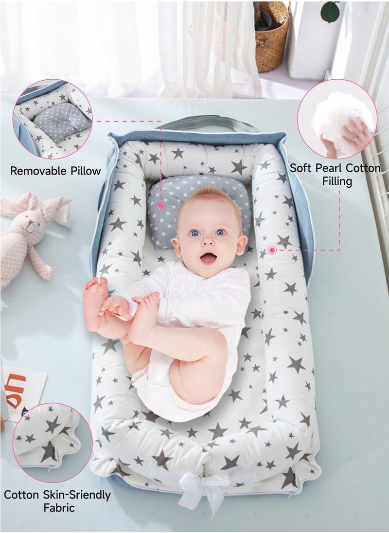 AL-WAHA AL-ZHABIA Baby Lounger for Newborn 0-24 Months | Breathable Soft Cotton Foldable Mattress | Machine-Washable Portable Infant Nest | Newborn Essentials Gift Set  - Image 5