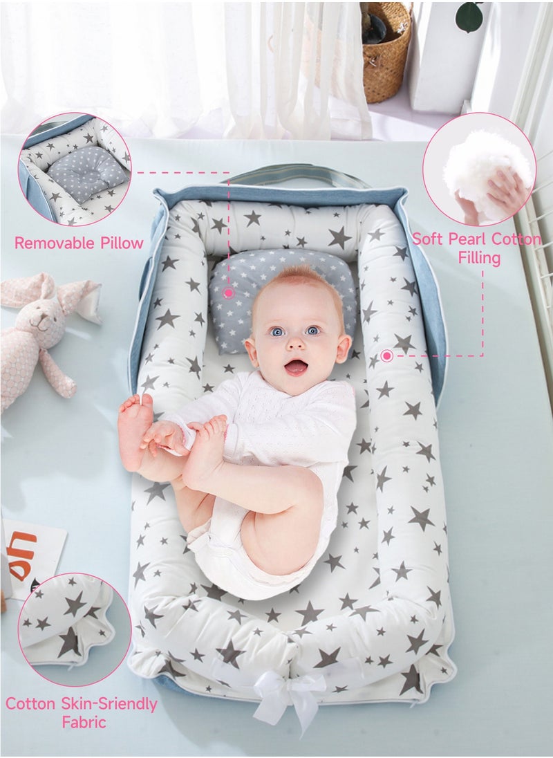 AL-WAHA AL-ZHABIA Baby Lounger for Newborn 0-24 Months | Breathable Soft Cotton Foldable Mattress | Machine-Washable Portable Infant Nest | Newborn Essentials Gift Set  - Image 3