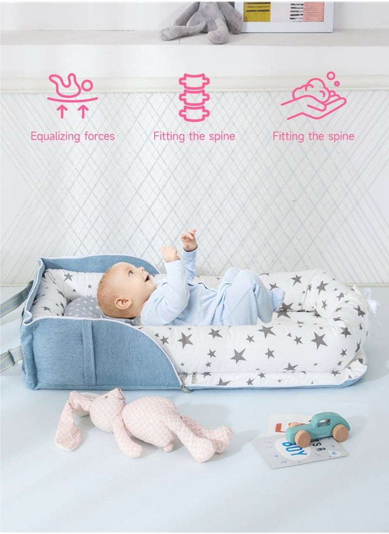 AL-WAHA AL-ZHABIA Baby Lounger for Newborn 0-24 Months | Breathable Soft Cotton Foldable Mattress | Machine-Washable Portable Infant Nest | Newborn Essentials Gift Set  - Image 2