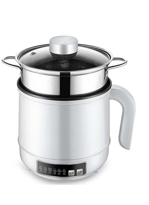 Multicooker, 5 cooking modes, Timer and automatic stop function, With stainless steel steam basket, 600W, 1.7L, Portable, white