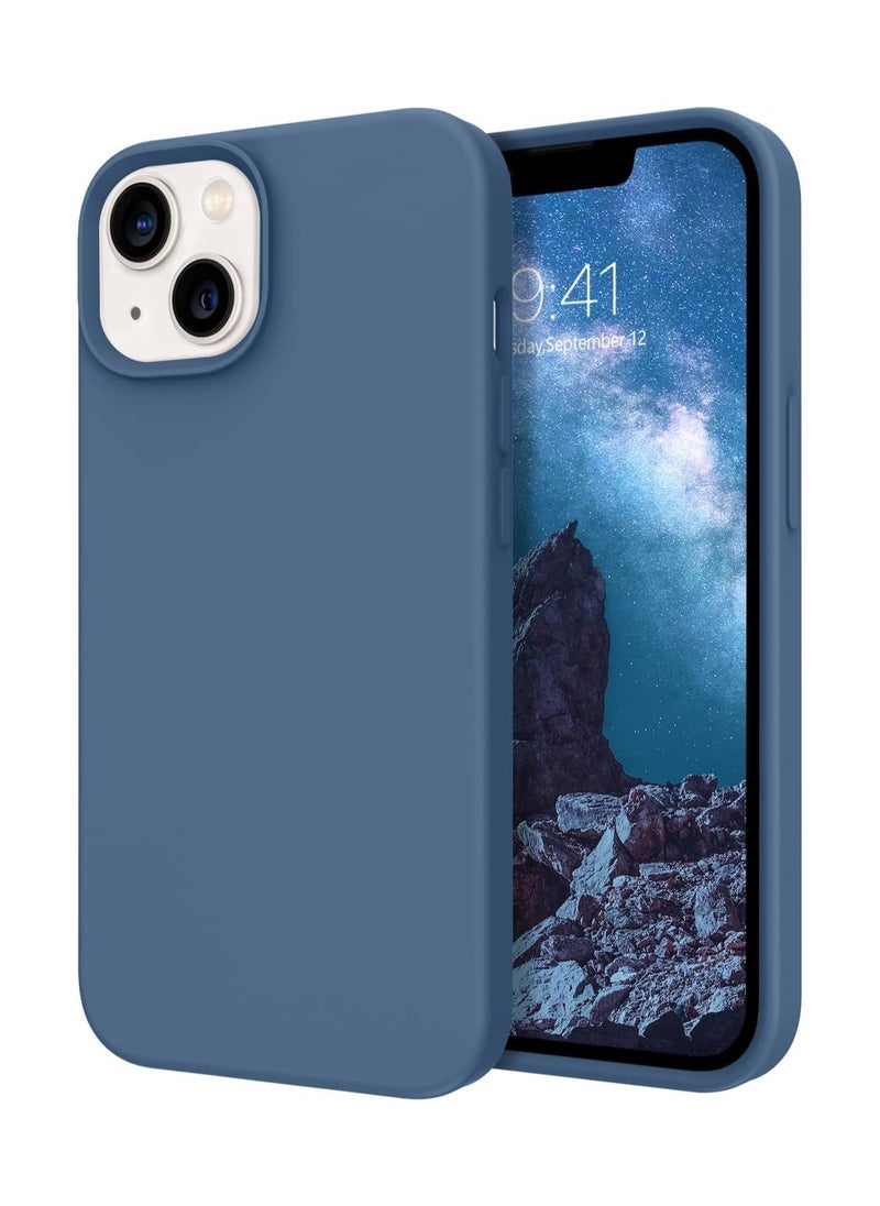Generic - Silicone Case Compatible with iPhone 13 and iPhone 14, Slim Liquid Silicone, Layers of Soft Gel Rubber Shockproof, Protective Phone Case Cover with TPU Lining Compatible With iPhone 13 and iPhone 14 (Midnight Blue) - Image 1