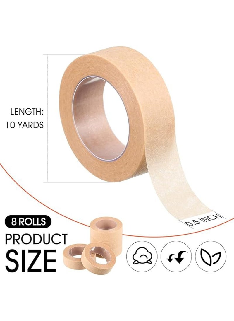 STAUD 8 Rolls Flexible Skin Tape,Kinesiology Straps,Breathable Nose Tape Self Adhesive Gauze Tape for Wound Injuries Swelling Sports, Beige (0.5 in x 10 Yd)  - Image 2
