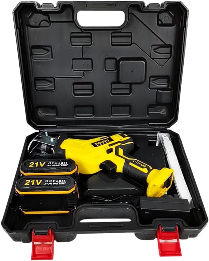 R0X0N 21V Premium Reciprocating Saw With 2 Li-Ion Batteries, Charger, And Accessories 28Mm Stroke, Cutting Capacity: 115Mm (Wood), 5Mm (Metal) 2-Year Warranty - Image 2