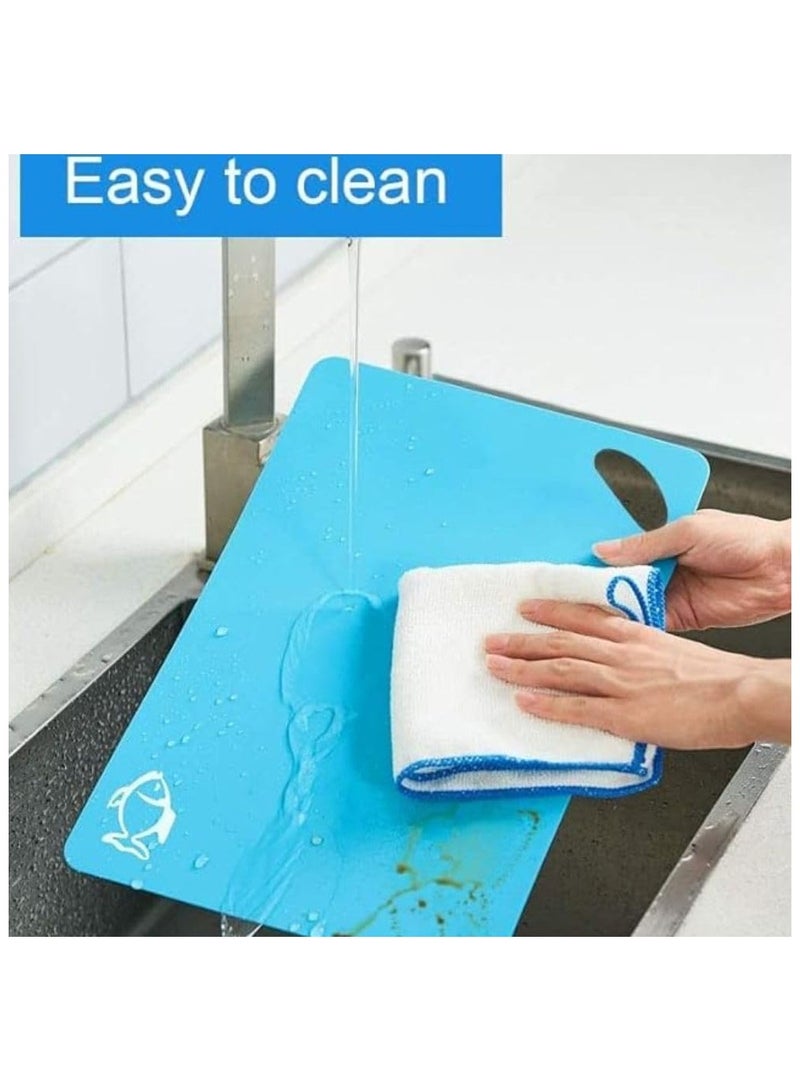 Zimtal 6 Pcs Chopping Board Cutting Board Set BPA Free Plastic Cutting Boards for Kitchen Colored Mats With Food Icons Non Slip Cutting Mats for Meat and Vegetables Dishwasher Safe  - Image 5