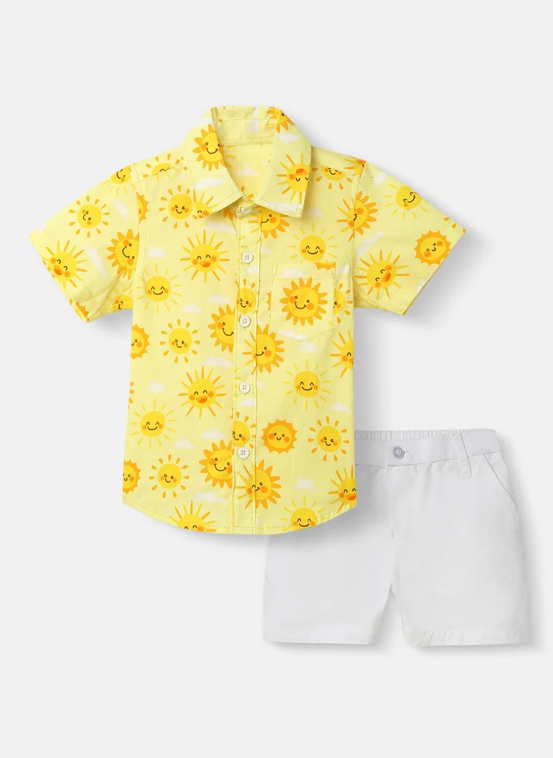 Nautinati Nautinati Boys' All-over Print Cotton Poplin With Chest Pocket
