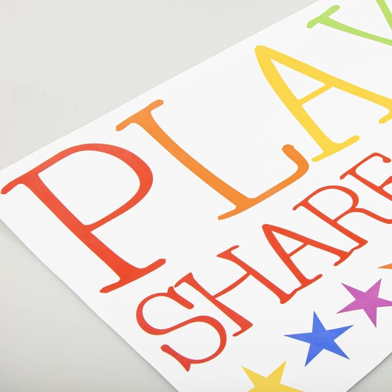 REMASS Playroom Wall Decor Kids Playroom Wall Decals Share Imagine Laugh DIY Wall Stickers for Nursery Playroom Decoration Crazy Orange - Image 4