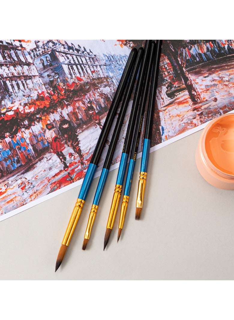 Deli EC406 Brush Set Flat Bristle Hair – Ideal for Acrylic and Oil Painting - Image 4