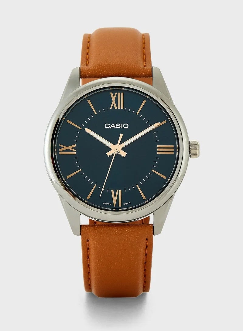 CASIO Men's Wrist Watch MTP-V005L-2B5UDF - 47 mm - Brown - Image 1